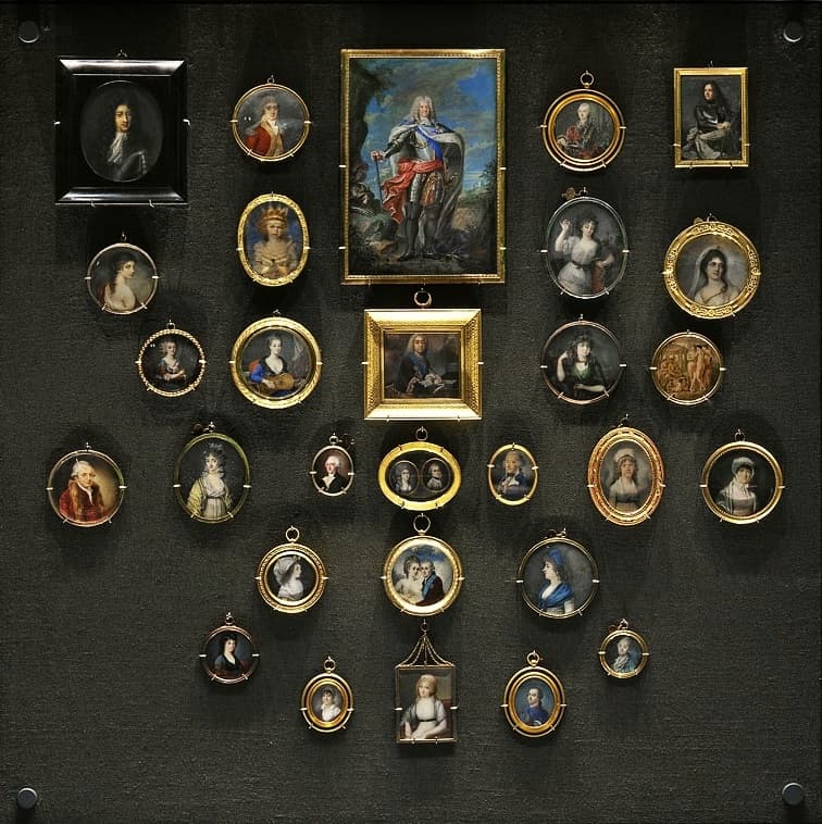 Hand-painted Washington Family Portrait Miniatures