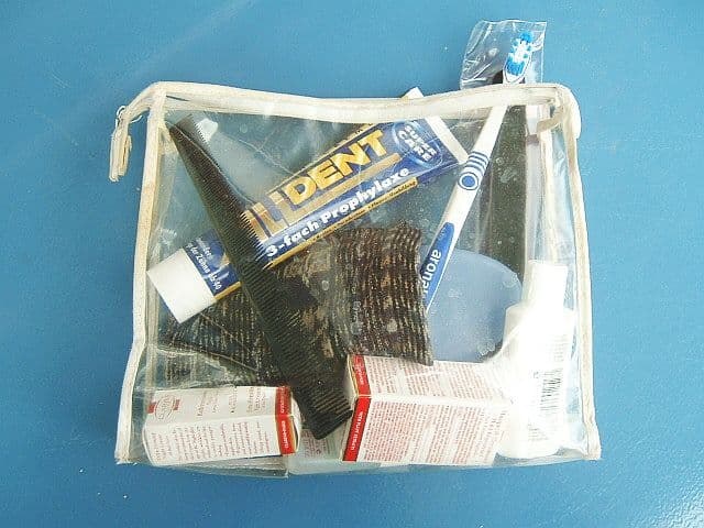 Travel-sized toiletry kit