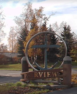 Sculpture At The Entrance Of Tony Knowles Coastal Trail